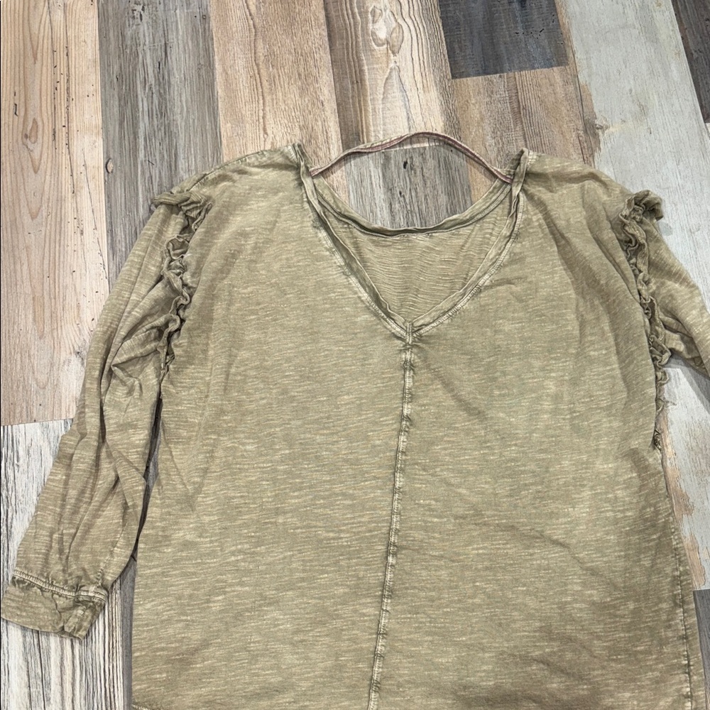 Pilcro olive Long Sleeve Ruffle Top - Picture 6 of 6